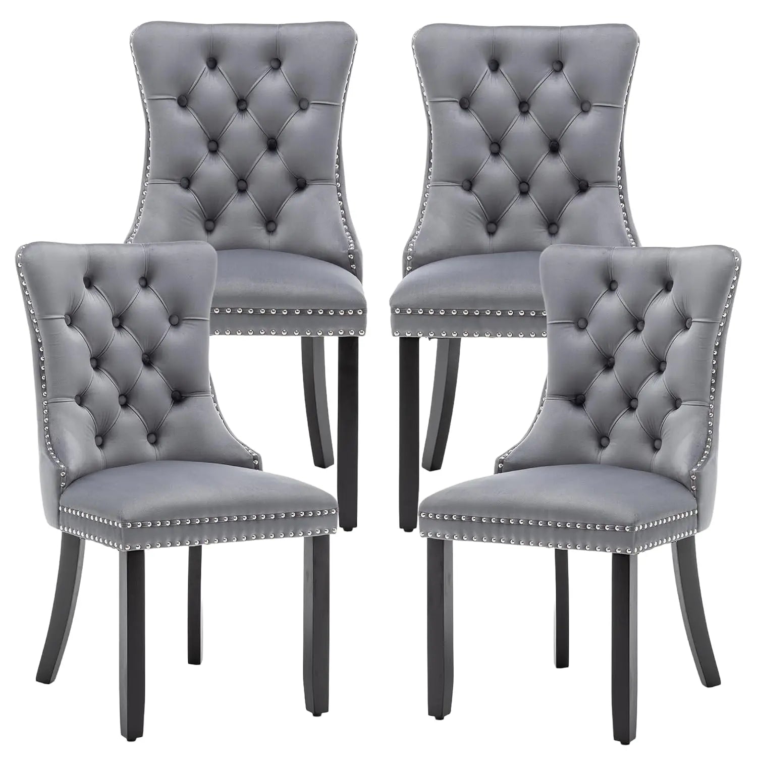 Mid Century Modern Dining Chair Set of 4 Velvet Upholstered Dining Accent Chair Farmhouse Dining Chairs with High, Customized