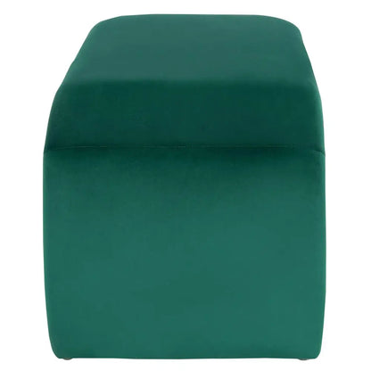 Home Collection Tenko Emerald Green Curved Upholstered Accent Bench, Modern Minimalist Seating for Bedroom, Entryway or Living