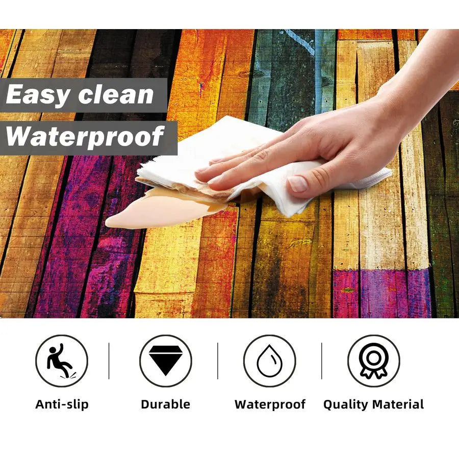 Mats for Floor Colorful kitchen rugs Cool Wooden Abstract Anti Fatigue Kitchen Mats Waterproof Floor Mats Cushioned NonSkid Stan
