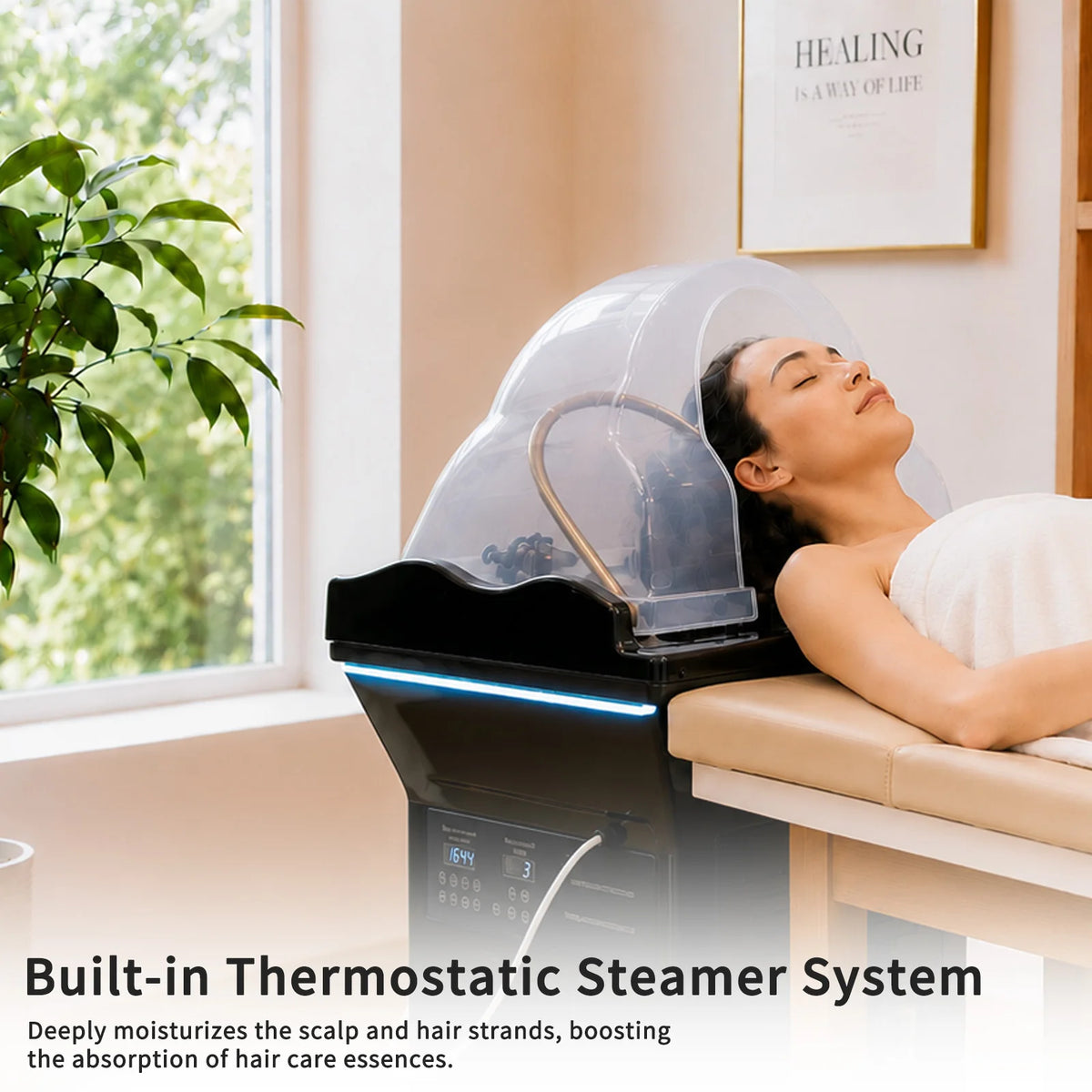 Head Spa Shampoo Basin With Heated Water Cycle Massage Bed