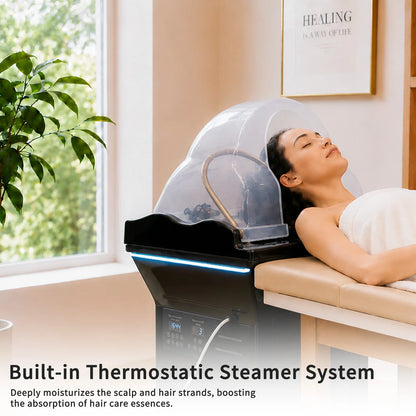 Head Spa Shampoo Basin With Heated Water Cycle Massage Bed