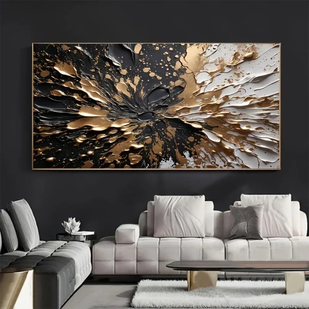 Hign-concerned Modern Abstract Wall Mural in Pine Wood Frame