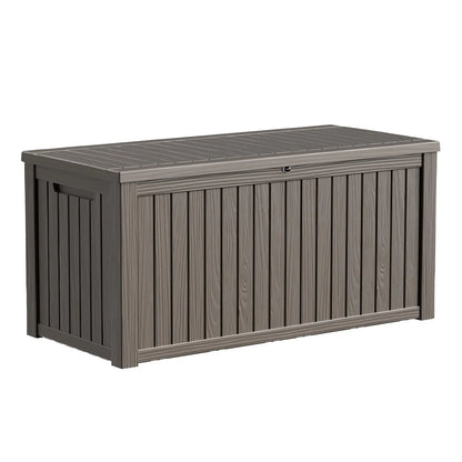 PatioZen 320 Gallon Large Resin Deck Box, Lockable Outdoor Storage Box for Patio Cushions Storage Furniture,Garden Tools