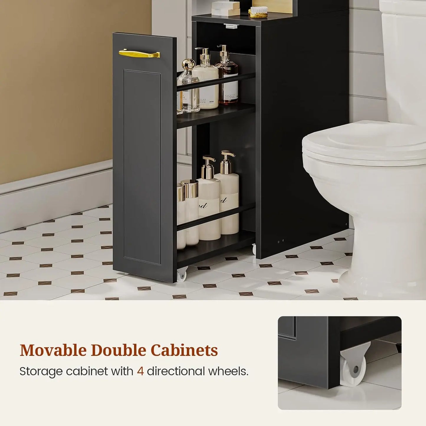 Tongyue Over The Toilet Storage Cabinet With Pulley Space Saver