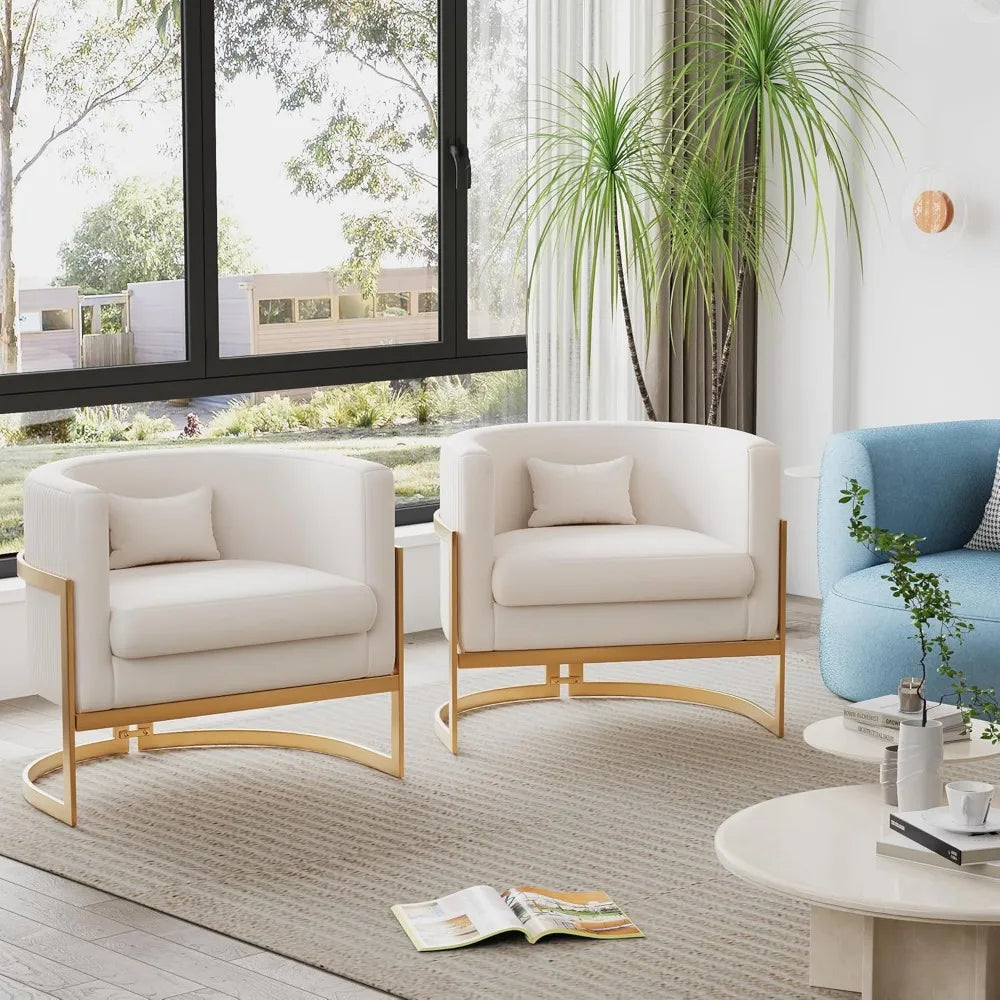 Upholstered Velvet Accent Chair Barrel Chairs Modern Living Room Armchair, Mid Century Lounge Chairs Sofa Tub Bucket Club Chair