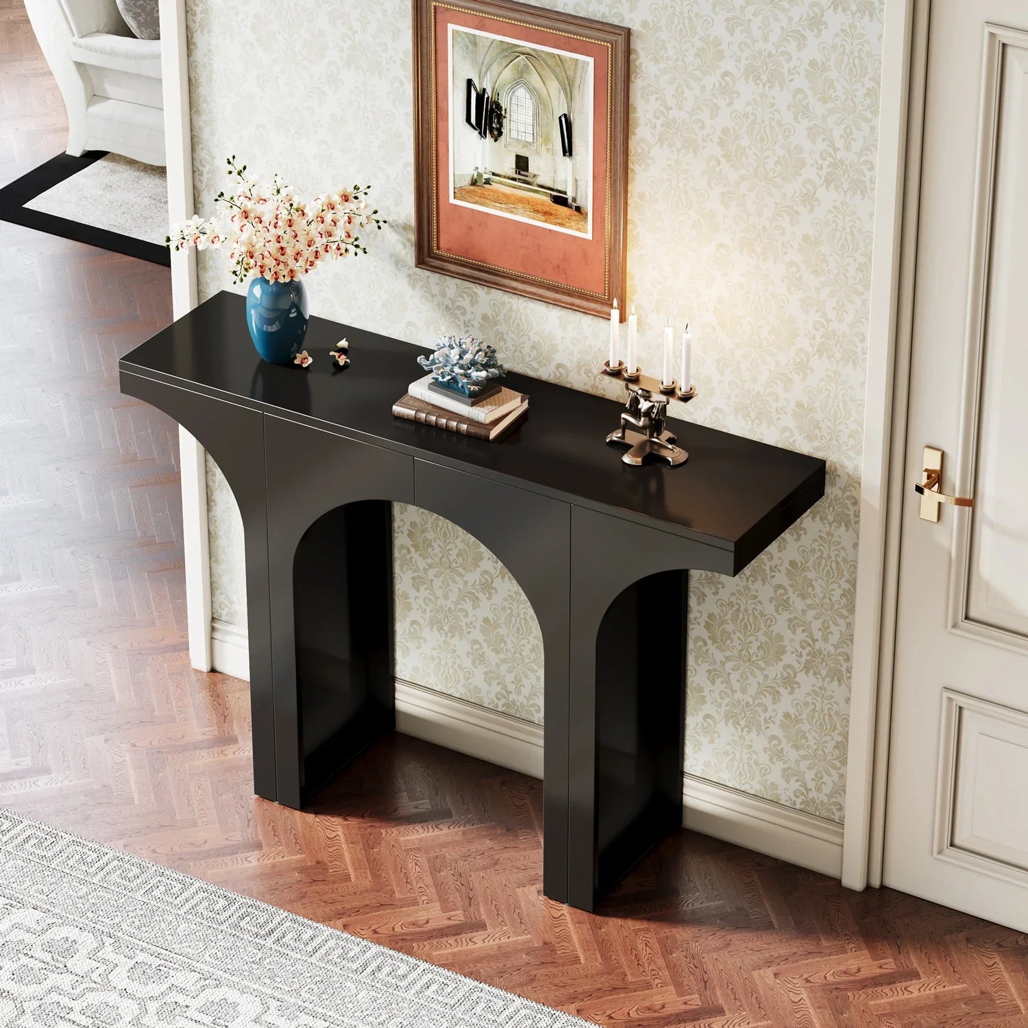 Tribesigns Console Table Modern Entryway Hallway Sofa Table With Arch Base Durable E1 Wood Construction