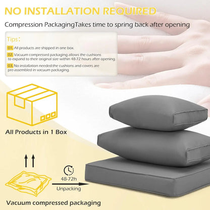 Water-Repellent Sofa Cushion for 6-Seat Rattan Wicker Sectional Patio Conversation Sets