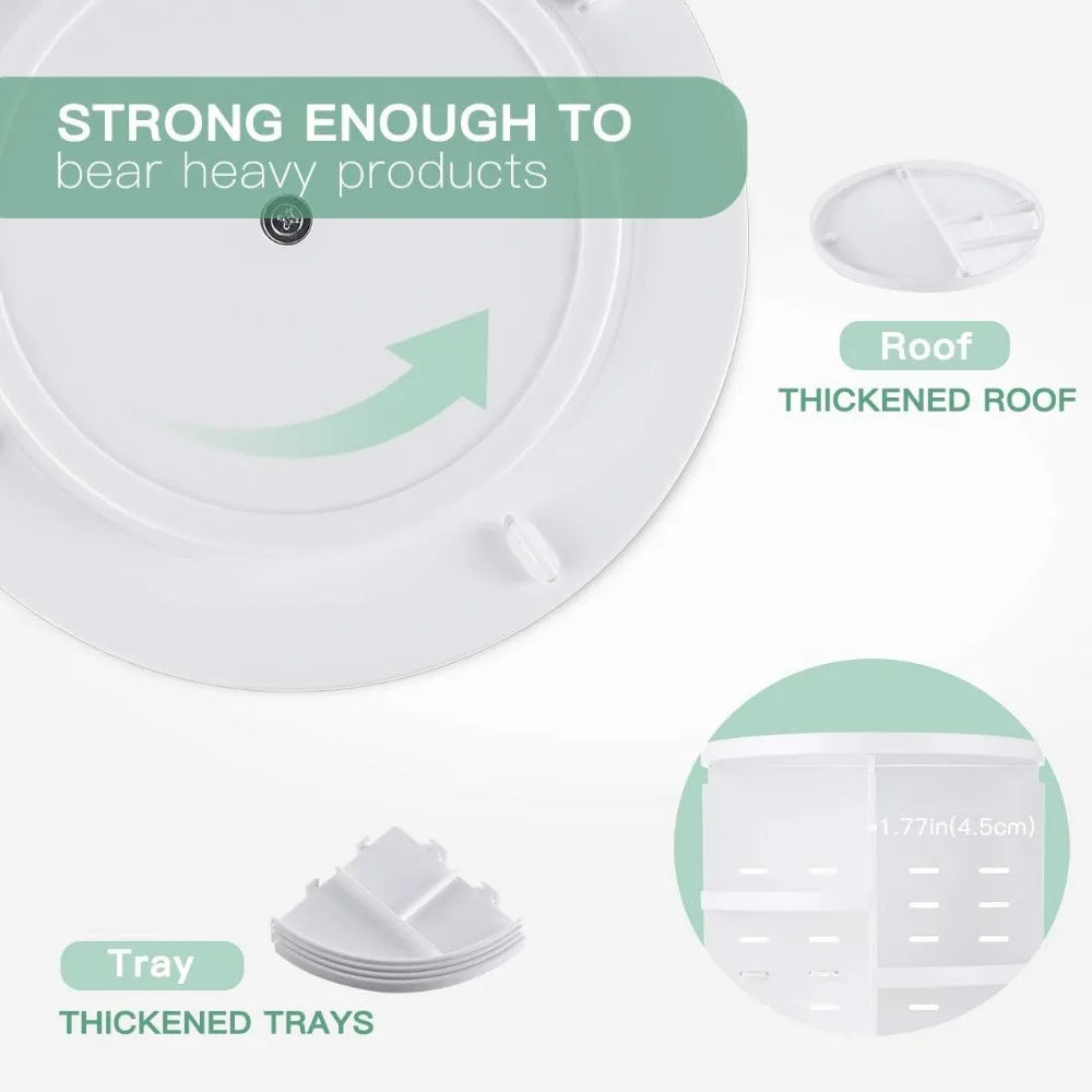 360° Rotating Makeup Organizer With 7 Trays Cosmetic Storage