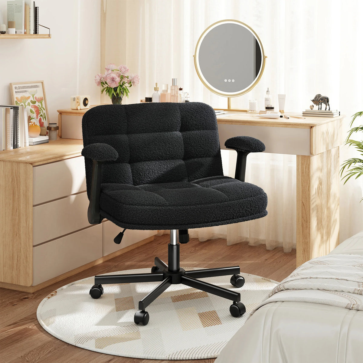 EnHomee Office Desk Chair with Wheels and Flip Up Arms