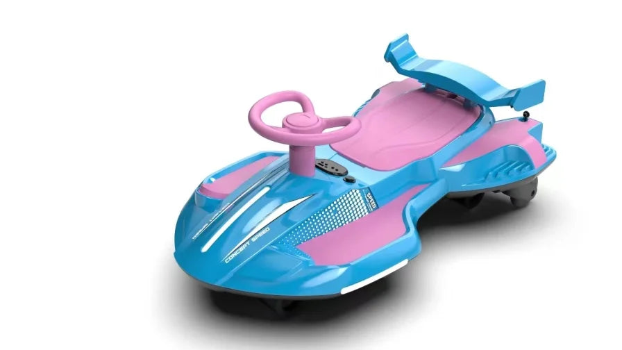 【Akeleo】12V Electric Wiggle Car with Pedal, 2 in 1 Wiggle Car Ride On Toys for Kids Ages 3 and Up, Anti-Rollover Flashing Wheels