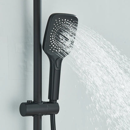 Black Piano Style Shower Set Intelligent Brass Bathroom Faucets Hot Cold Waterfall Tap Rainfall Shower System