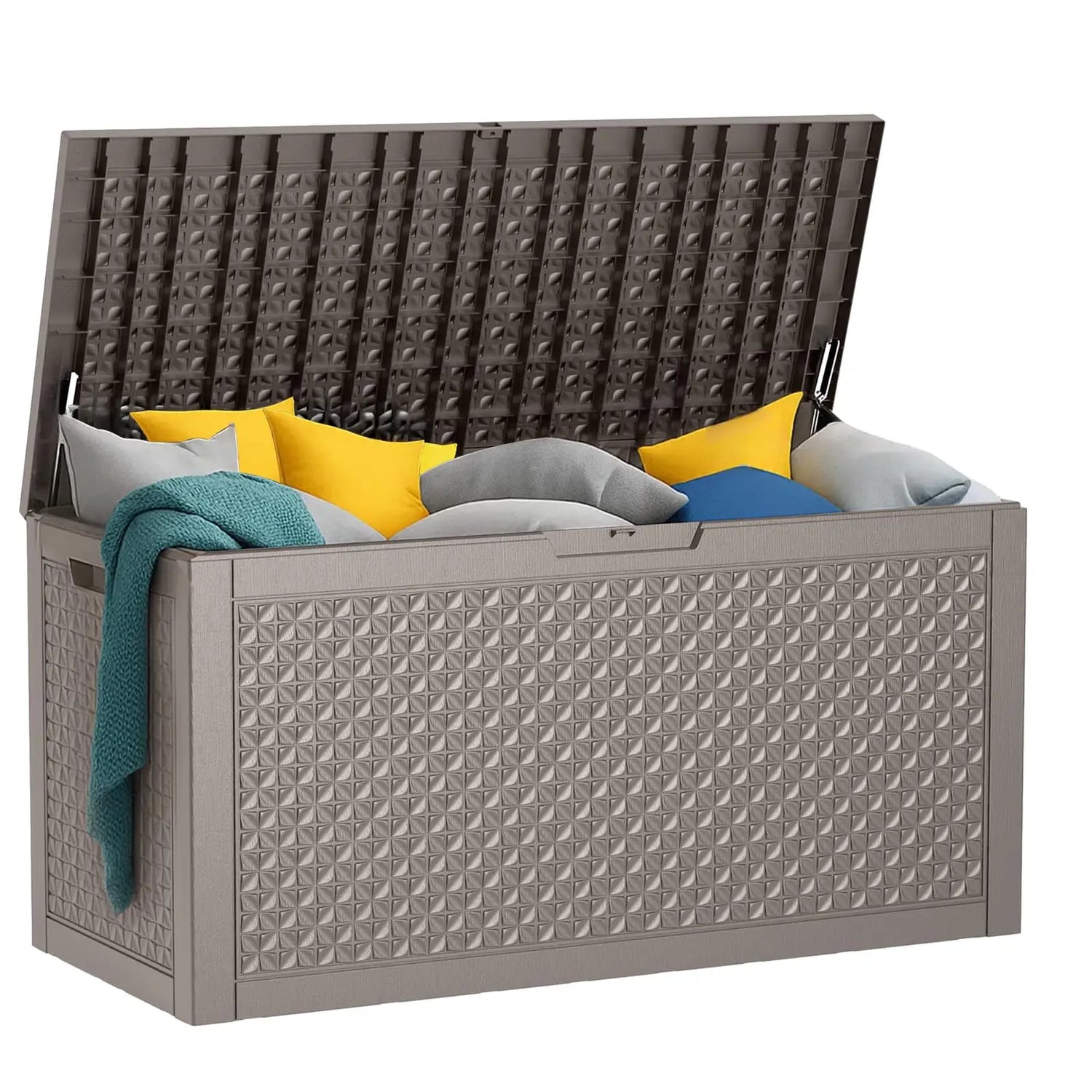 PatioZen 320 Gallon Large Resin Deck Box, Lockable Outdoor Storage Box for Patio Cushions Storage Furniture,Garden Tools