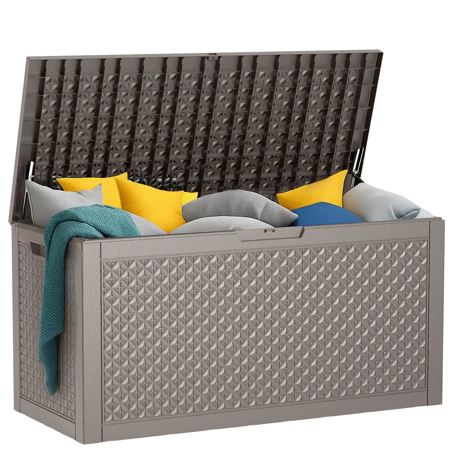PatioZen 320 Gallon Large Resin Deck Box, Lockable Outdoor Storage Box for Patio Cushions Storage Furniture,Garden Tools
