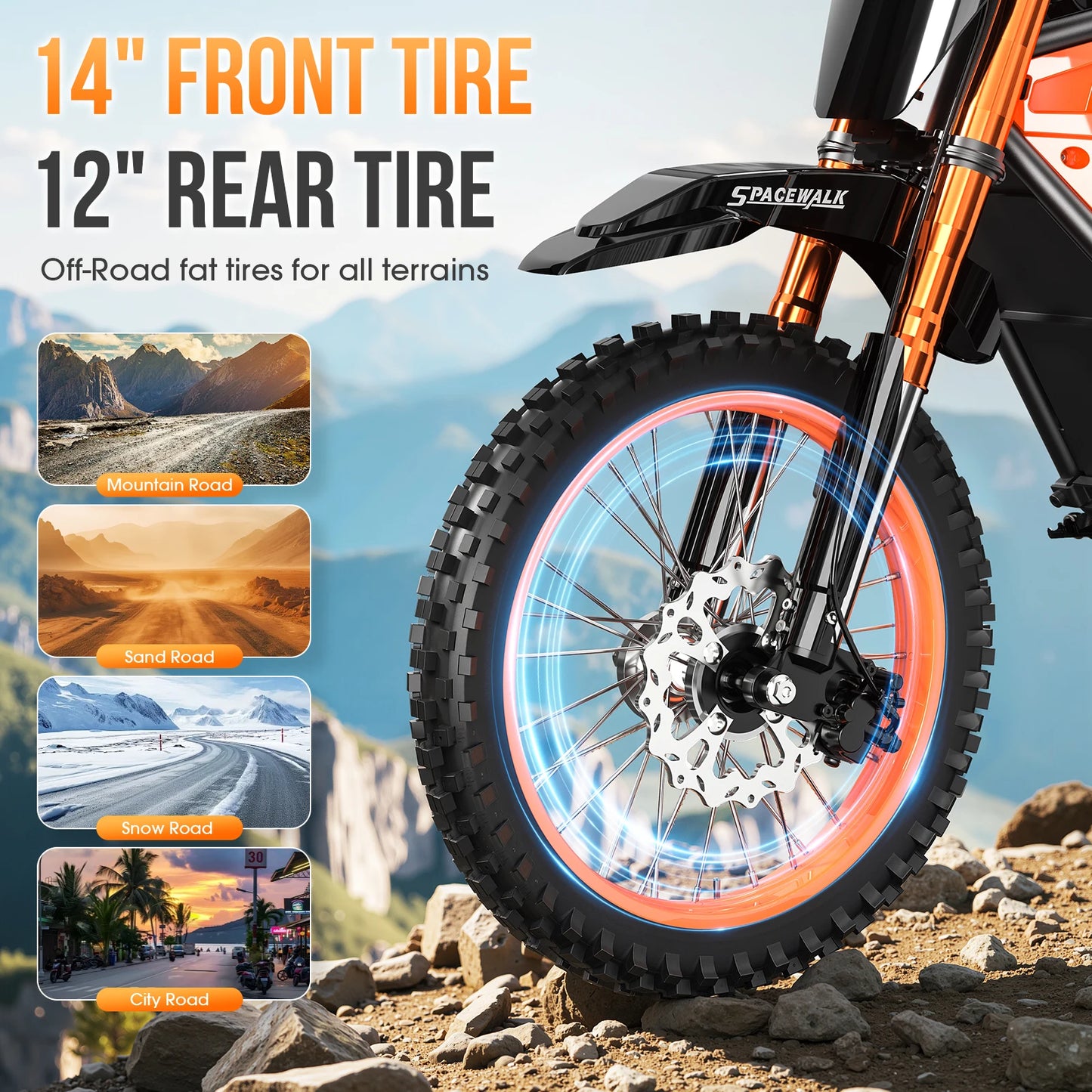 EILLEO SPACEWALK 48V Electric Dirt Bike 3000W Peak Power 37 MPH 60 Mile Range