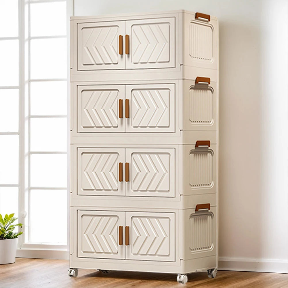 APWIKOGER 4 Tier Stackable Storage Bins With Lids And Wheels