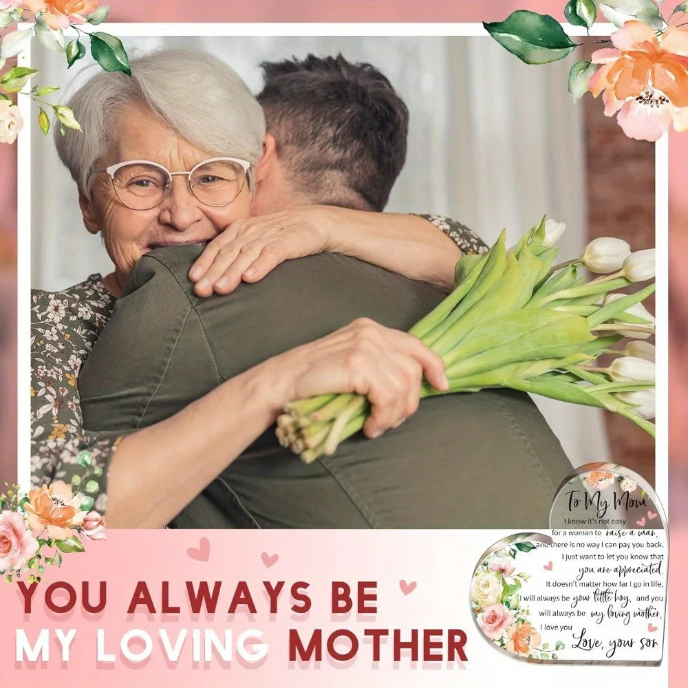 Mom Acrylic Heart Plaque: Birthday/Mother&