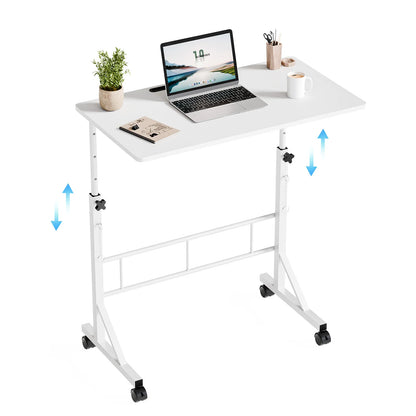 JHK Adjustable Mobile Desk With Locking Wheels For Home Office
