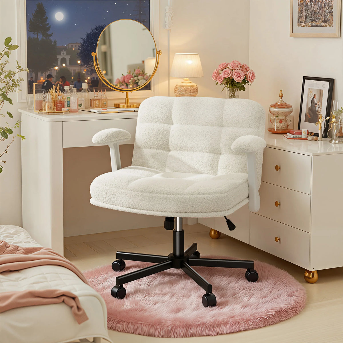 EnHomee Office Desk Chair with Wheels and Flip Up Arms