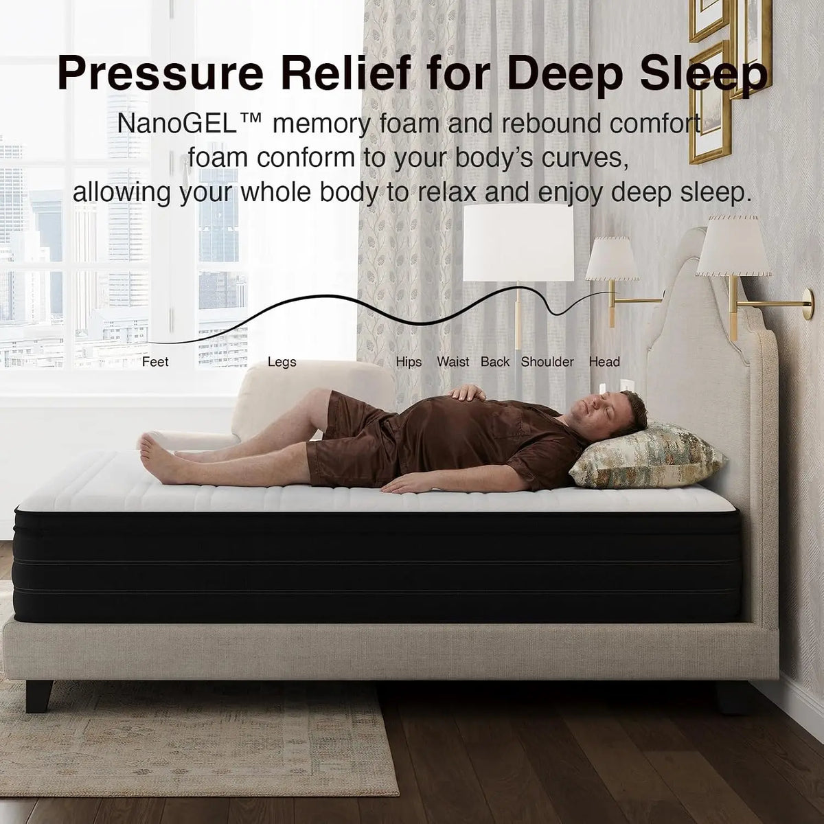King Size 12-Inch Cooling Hybrid Mattress with Upgraded Coil Support