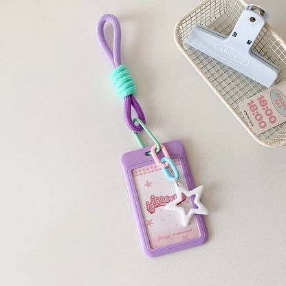 Kpop Photocard Holder Keychain Y2K PhotoCard Holder Kpop Charm Holders Kawaii Photo Card Keychain
