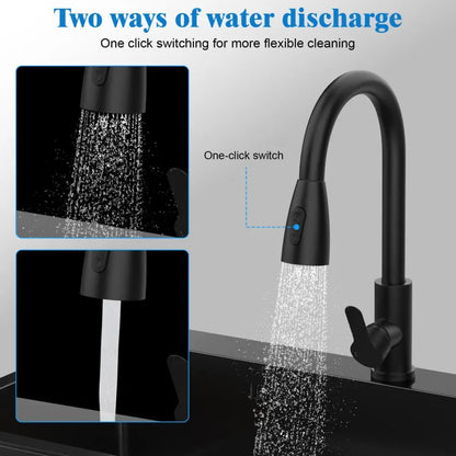 Stainless Steel bathroom Sink, Single Bowl Kitchen Sink with Cold Hot Water Faucet, Storage Shelf, Drain Kit, Free Standing Sink