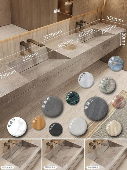 OMGD Stone Bathroom Vanity Set With Integrated Sink Customizable