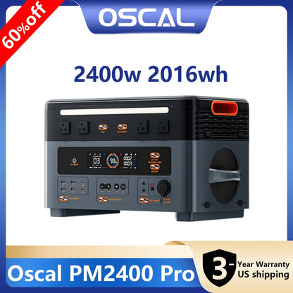 OSCAL LiFePO4 Portable Power Station 2400W UPS Backup Supply