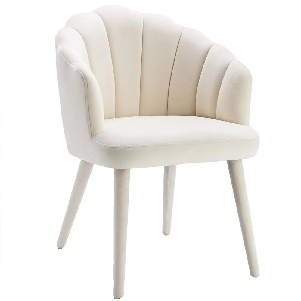 Dining Chairs Set of 2 Modern Accent Chairs Upholstery Side Chairs with Upholstered Wood Legs for Home Kitchen Living Room, Cre