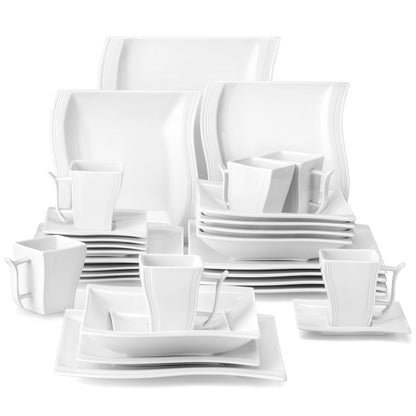 MALACASA Flora Porcelain Dinnerware Set For Everyday Use