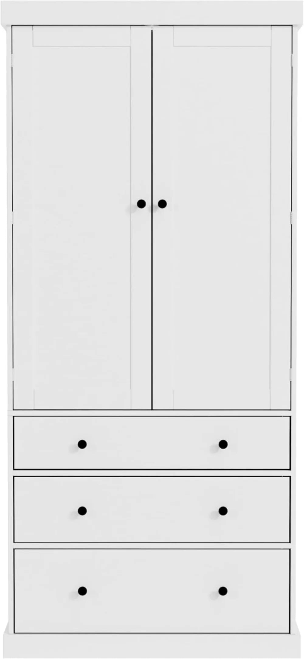 77 Inch Farmhouse Kitchen Pantry, Wood Storage Cabinet with Adjustable Shelves, Door Shelves, Drawers for Kitchen Dining Room