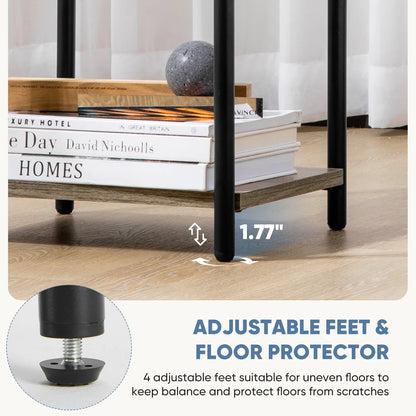 MCQ Three Tier Wood Coffee Table With Storage Shelf