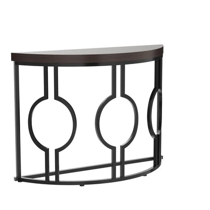 Tribesigns Half Moon Console Table With Geometric Base For Entryway