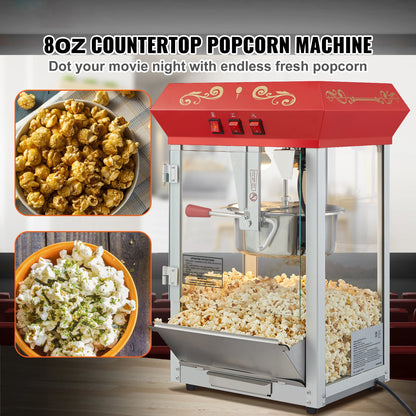 SucceBuy Commercial Electric Popcorn Maker with Stainless Steel Heating Tube