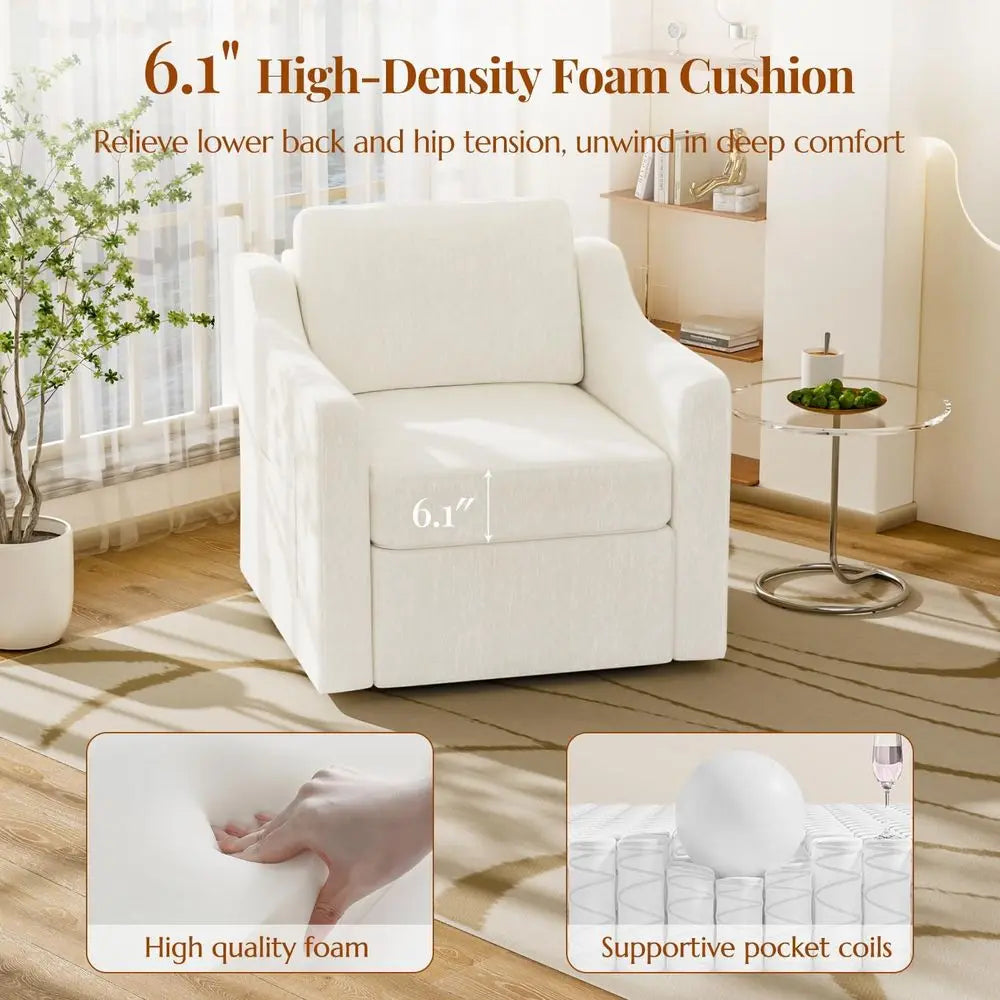 360 Swivel Accent Chair Set of 2 Upholstered Reading Chairs