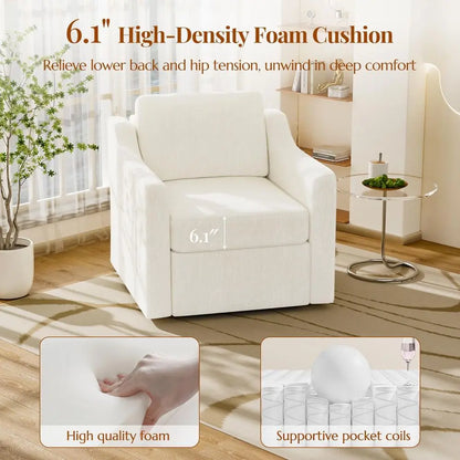 360 Swivel Accent Chair Set of 2 Upholstered Reading Chairs