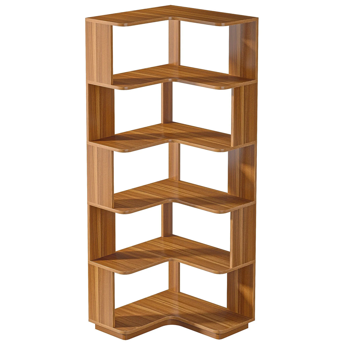 Tribesigns Industrial Corner Bookshelf with Anti Drop Panel