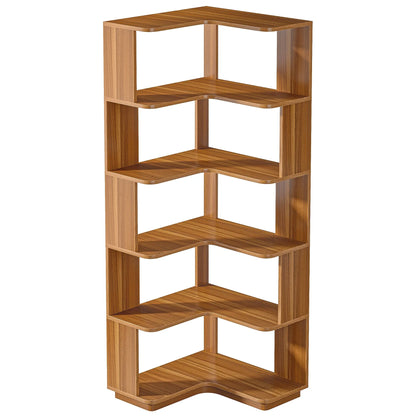 Tribesigns Industrial Corner Bookshelf with Anti Drop Panel