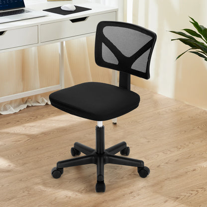 JHK Mesh Armless Office Chair With Lumbar Support And Wheels