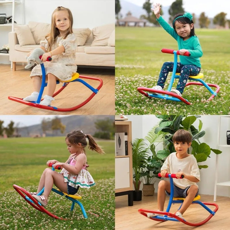 YTYIN Premium Kids Rocking Horse Seesaw Combination Playground Equipment Backyard