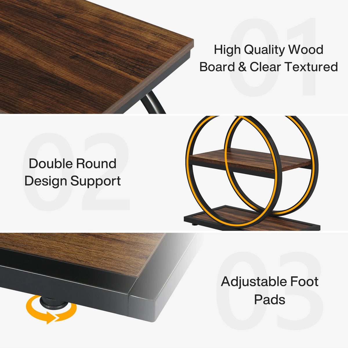 Tribesigns Industrial Narrow End Table With Three Storage Shelves