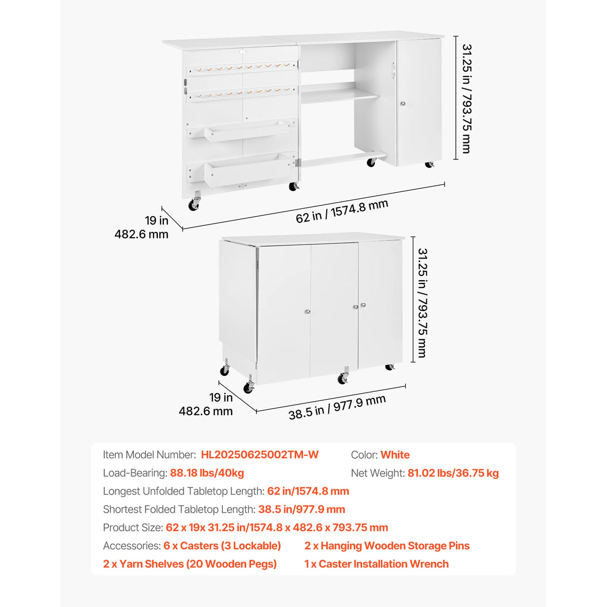 SucceBuy Folding Sewing Table Multipurpose Sewing Machine Table with Cabinet Charging Station Compact Design Side Desk for Home