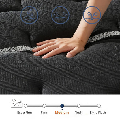 14Inch Hybrid King Mattress 7Zone Pocket Spring Cooling Gel Foam Dual Support Motion Isolation Medium Firm Customized