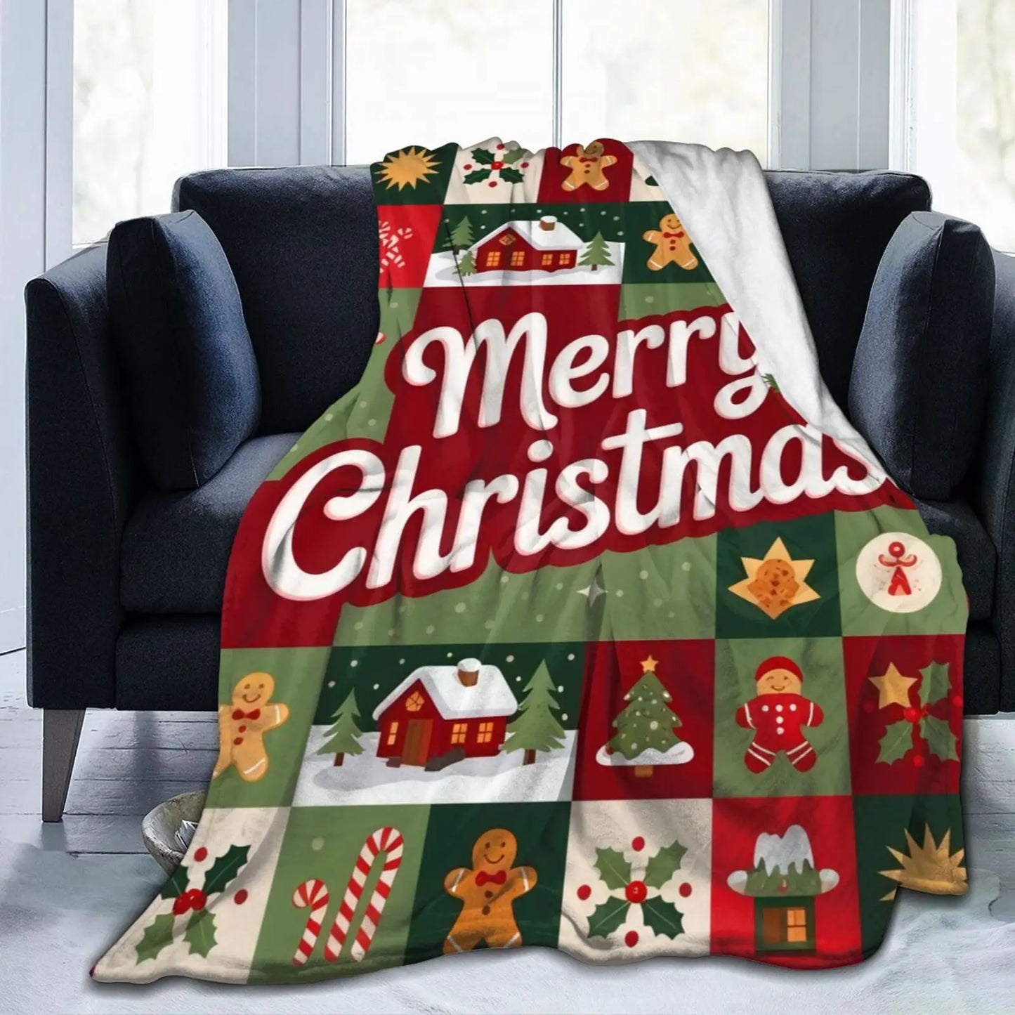 Flannel Christmas Blanket Throw For Kids Cartoon Pattern