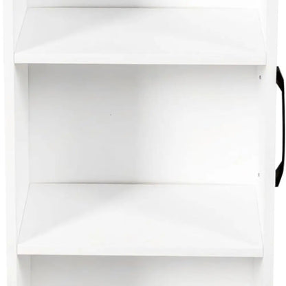 3-Tier Pull-Out Door Bookshelf, Mobile Storage Cabinet for Home Office, Living Room, and Bedroom