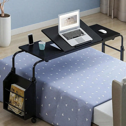Mteryoing Overbed Table With Wheels, 31.5 In Laptop Desk Cart, Table Over The Bed Table Adjustable Height And Length For Hospita