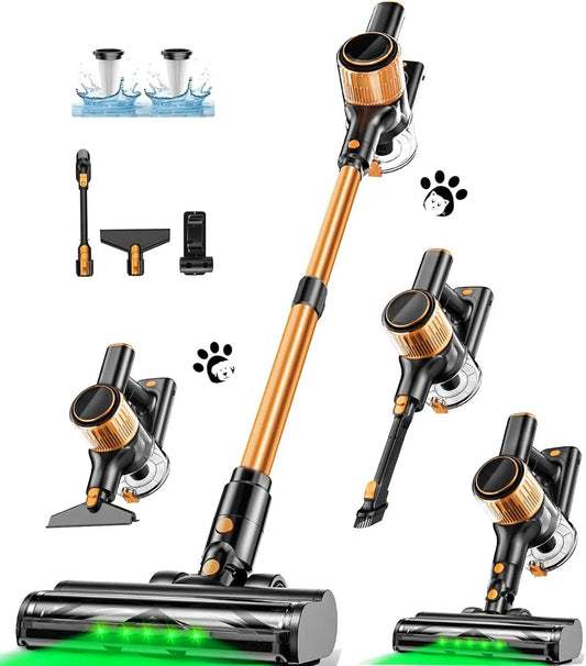 40Kpa Powerful Suction Cordless Stick Vacuum Cleaner, Lightweight 8-in-1 for Home Floors Carpets Pet Hair