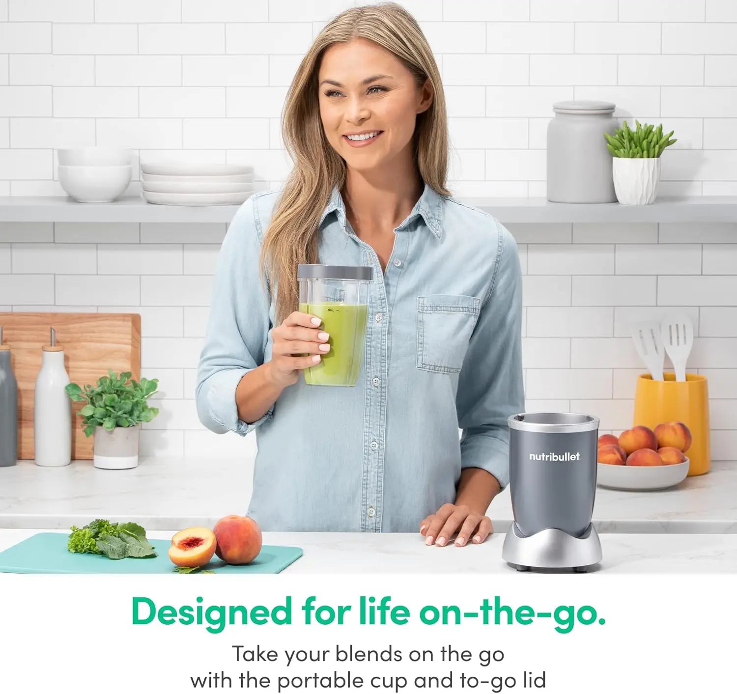 Personal Blender for Shakes, Smoothies, Food Prep &amp; Frozen Blending, 24oz, 600W, Gray