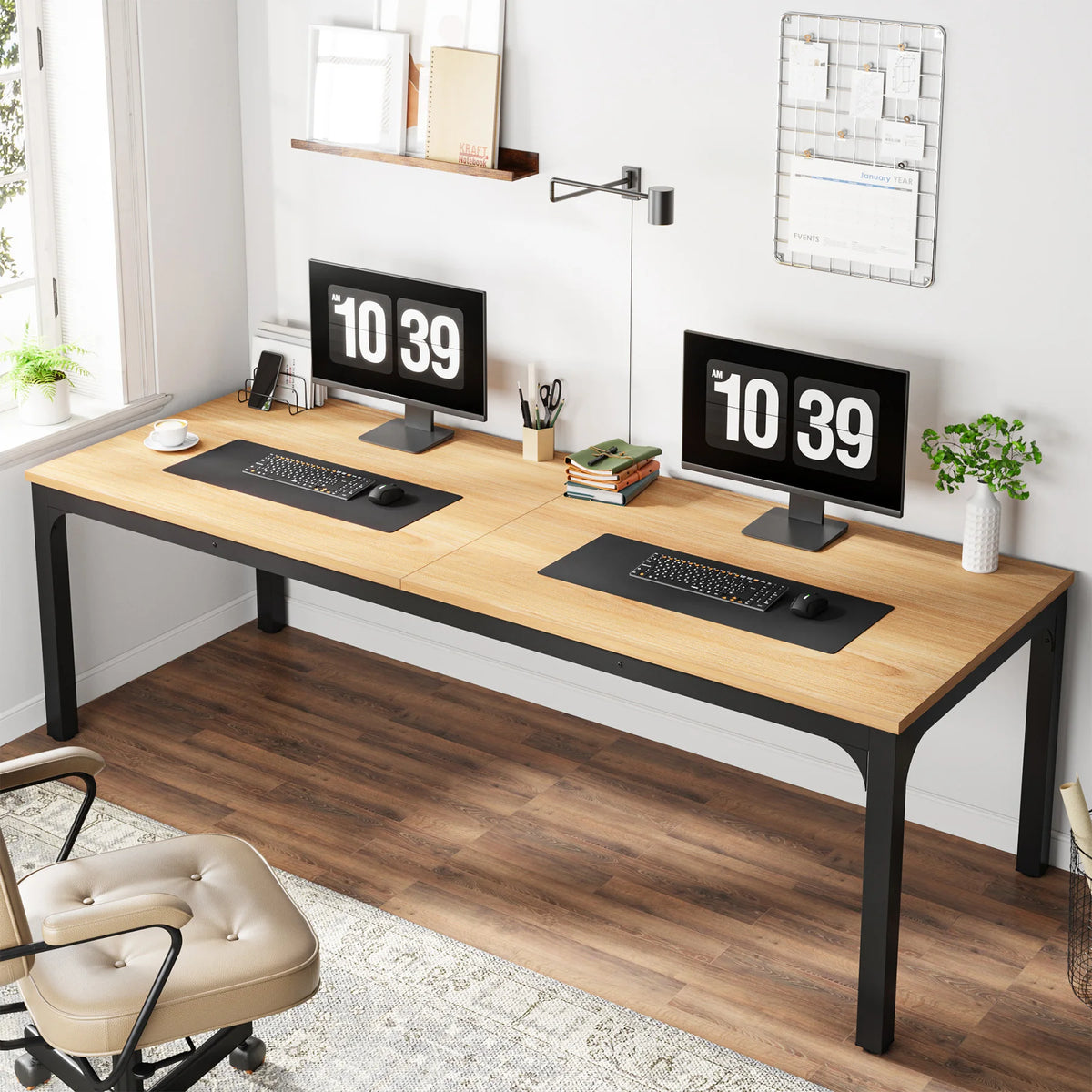 Tribesigns Double Computer Desk for Two Person Home Office Workstation