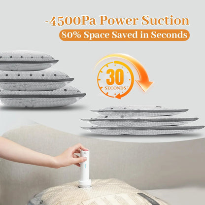 US Local Shipping-Travel Vacuum Seal Bags for Clothing w/Portable Electric Pump, 9-Pack Space Saver Compression Bags for Clothes