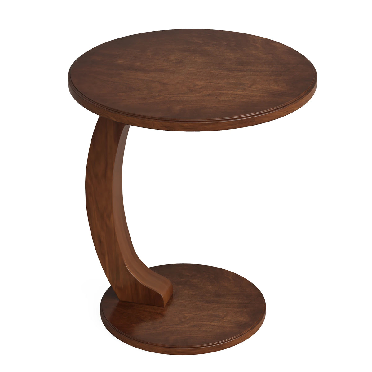 Tribesigns Round C Shaped Wood End Table Couch Side Table
